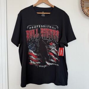 Wrangler Adult XL Professional Bull Riders PBR Black T-shirt Western Cowboy NWT